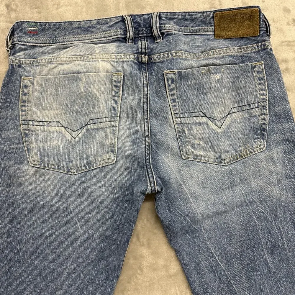 Diesel Zatiny Mens Jeans 32x32 *Fits 33x29 Blue Bootcut Button Fly Made in Italy